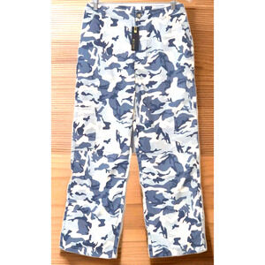 Gilipur Cargo Pants Women's Medium Blue Grey Cream Camo Lightweight 30x30 NWT
